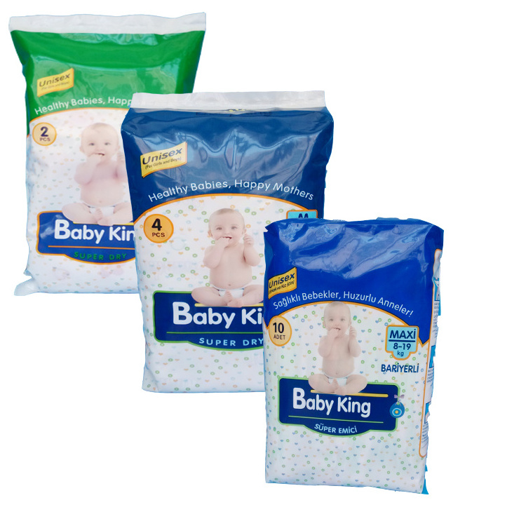 Babyking Disposablebabydiaper Cheap Sleepy Baby Diaper Factory BabyDiaperprices with baby diaper packaging