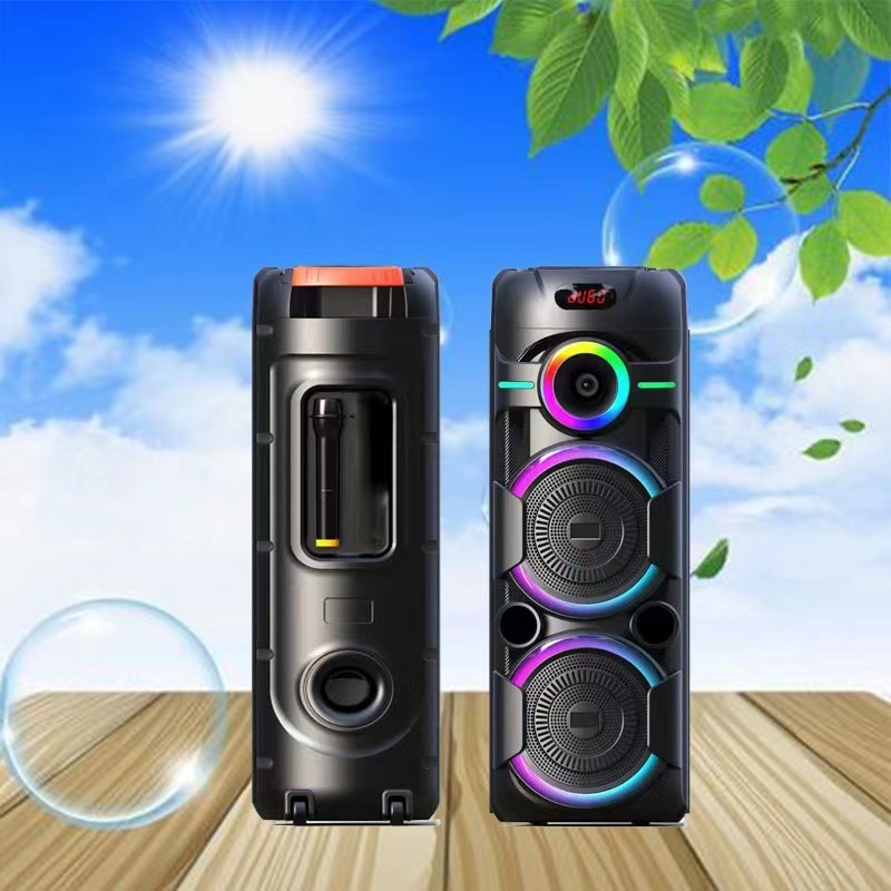 New Mobile Party Portable Outdoor Speakers Blue tooth 8 Inch Hifi Karaoke Portable Wireless Trolley Speaker