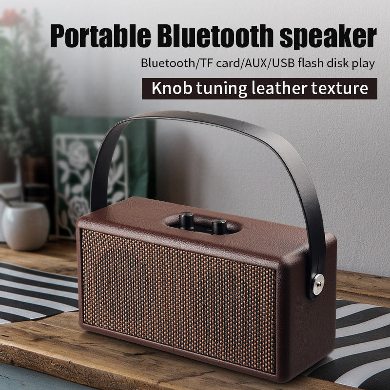 Retro Bluetooth Speaker Vintage Style Caixa De Som High Power Stereo Bluetooth-speaker D30 Portable Wooden Battery Plastic