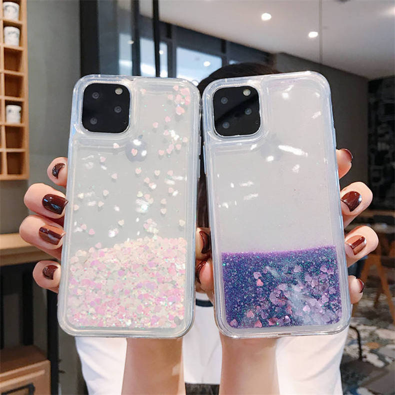 Liquid Water Glitter Phone Case Cover with Diamond Electroplated Laser Design Mobile Case for 12pro/11promax for Iphone ABS 344