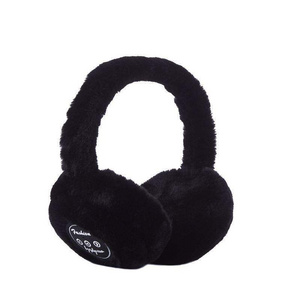 Factory Direct Sales Bluetooth 5.0 Music Earmuffs Wireless Call Earmuffs Rabbit Fur Plush Folding Earmuffs Headphone