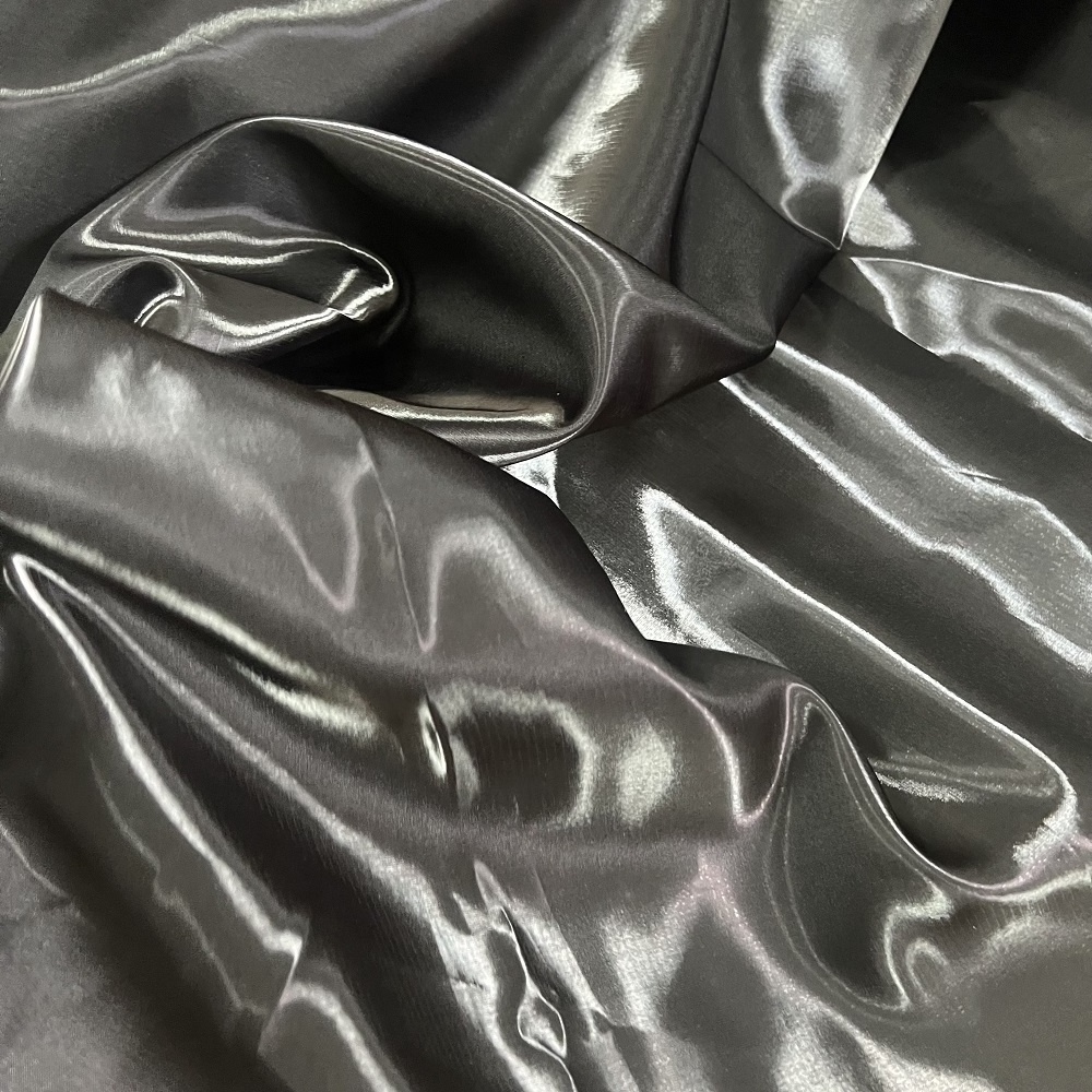 High-Grade Liquid Satin Fabric Crystal silk shiny satin fabric for dress Liquid Reflective Metallic