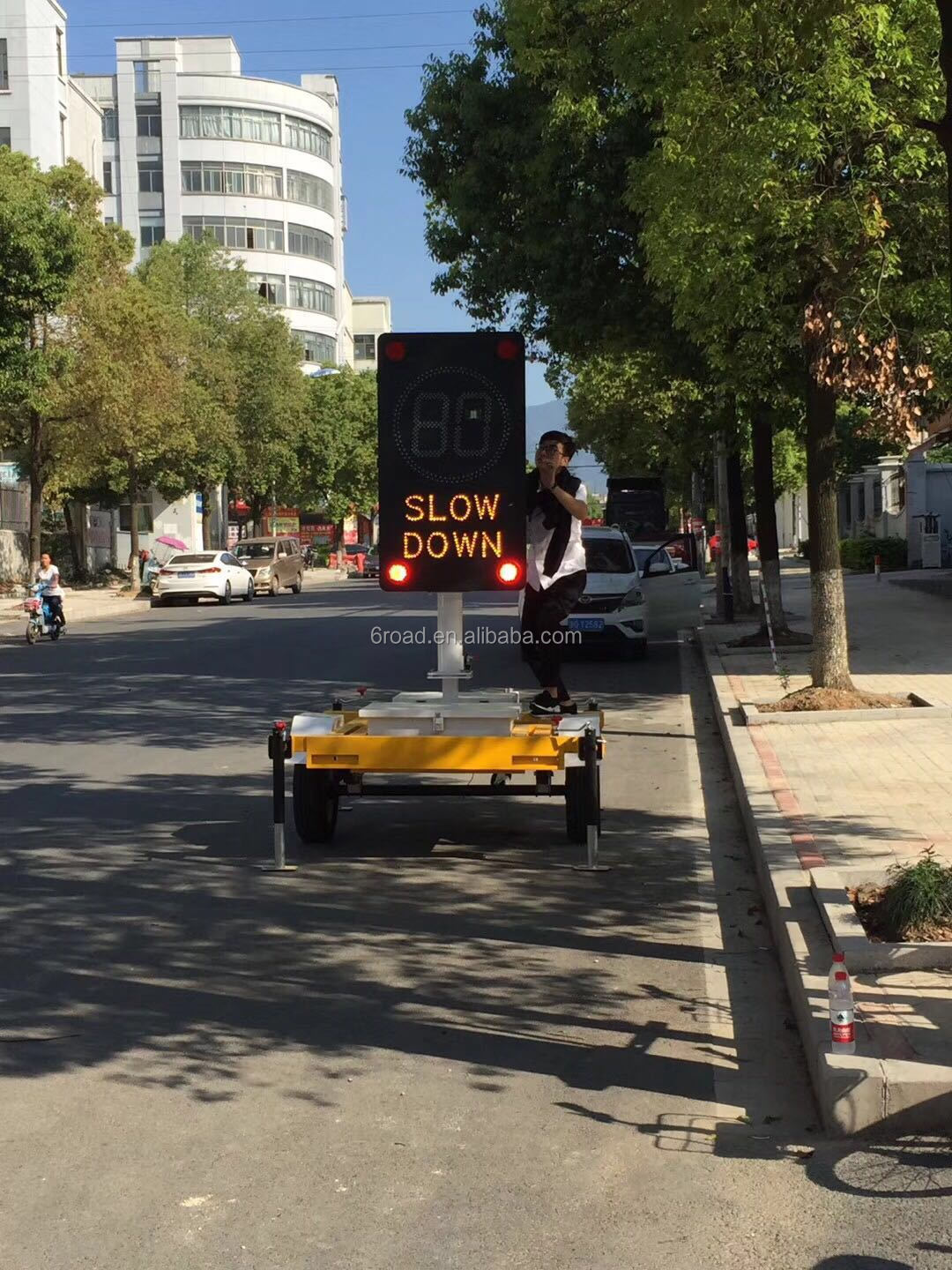 Solar LED Radar Vehicle Activated Signs Speed Trailer