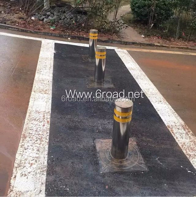 Stainless Steel Traffic automatic rising bollards, automatic electric bollards