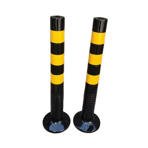 black color High Quality PU Spring Flexible Delineator Post, Traffic Bollards