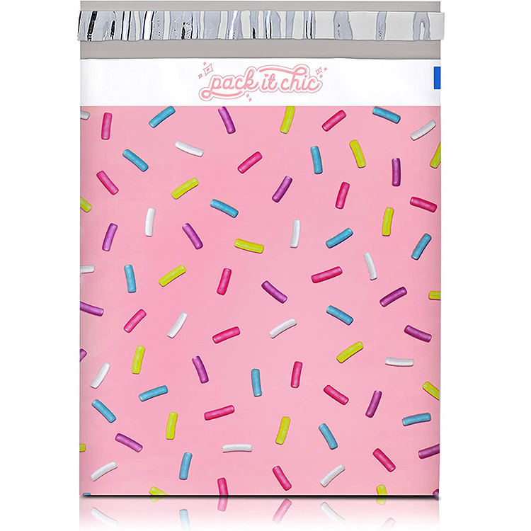 10x13 inch Sprinkles Pattern Poly Mailers Envelope Plastic Custom with Self Seal Permanent Adhesion Mailing and Shipping Bags