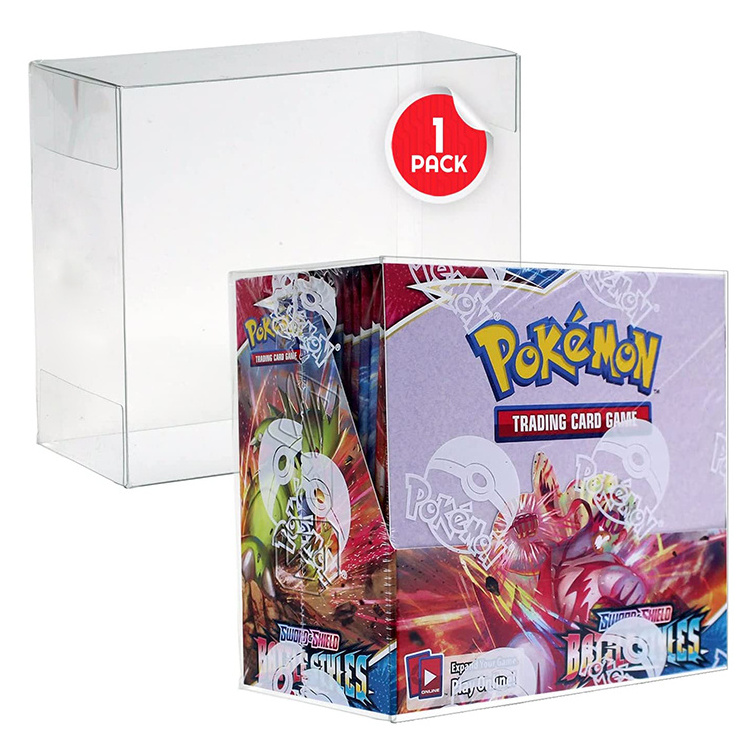 PET 0.50MM Thick Clear Protective Case for Pokemon Card Collectors Pokemon Large Booster Box Display Case