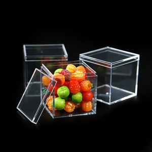 55x55x55mm Square Cube Decorative Box Wedding Candy Storage Boxes Display Cabinets Clear Desk Pet Containers