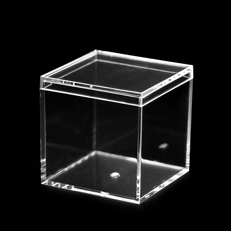 55x55x55mm Square Cube Decorative Box Wedding Candy Storage Boxes Display Cabinets Clear Desk Pet Containers