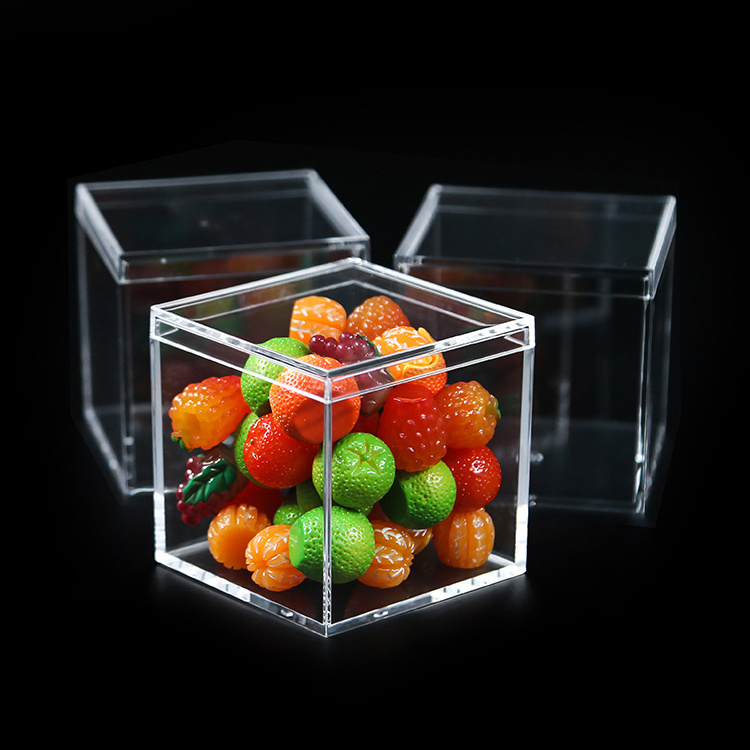 55x55x55mm Square Cube Decorative Box Wedding Candy Storage Boxes Display Cabinets Clear Desk Pet Containers