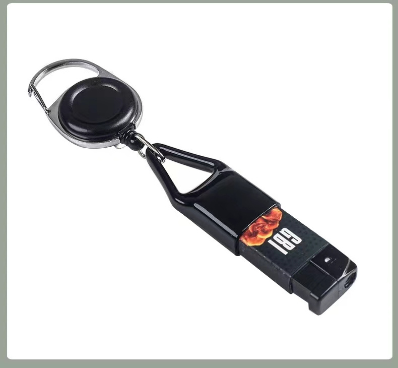 71 wholesale Stock cheap custom sticker portable retractable  lighter holder keychain lighter