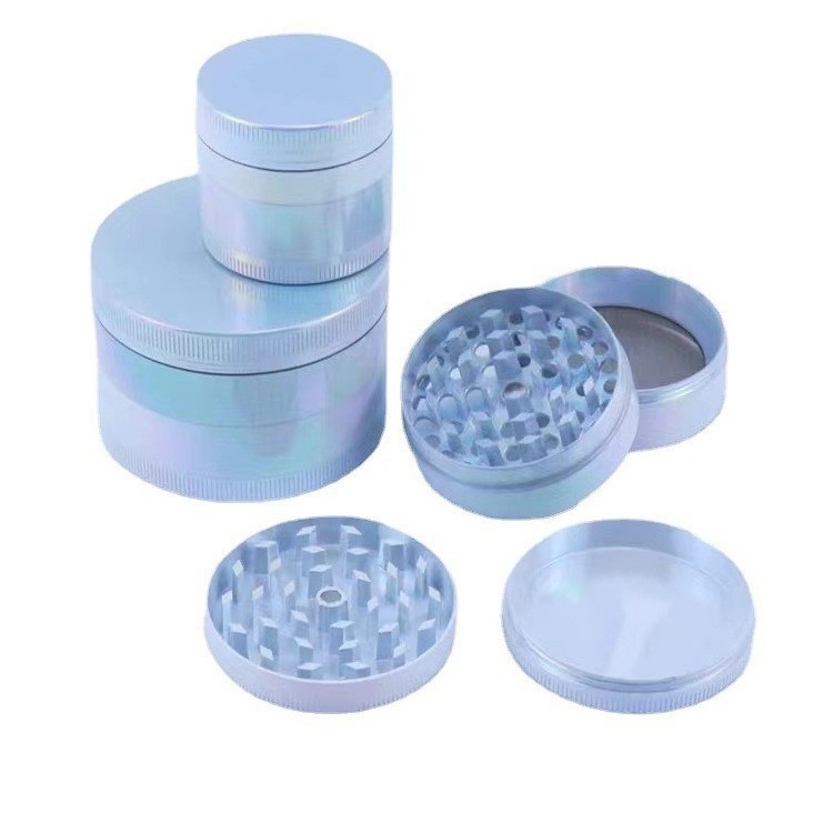 Zinc Alloy Spice Grinder Magnetic Top Herb Crusher Mesh Filter Smoking Accessories Pre Rolled Custom Logo Metal Herb Grinder