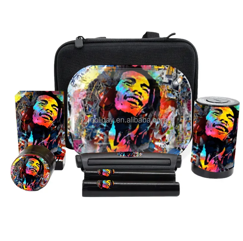 2024 Smoking Kit Tobacco Bag With Stash Jar Cigarette Rolling Machine Rolling Tray Smoking Accessories Kit