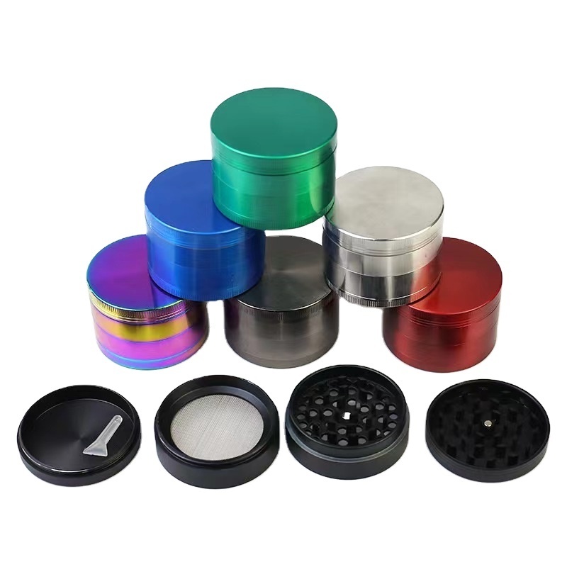 2024 Wholesale OEM/ODM Custom Logo 4 Layer 40Mm 50Mm 55Mm 63Mm Zinc Alloy Metal Spice Hemp Herb Grinder