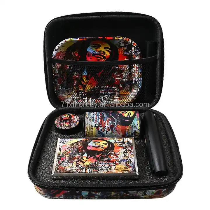 2024 Smoking Kit Tobacco Bag With Stash Jar Cigarette Rolling Machine Rolling Tray Smoking Accessories Kit