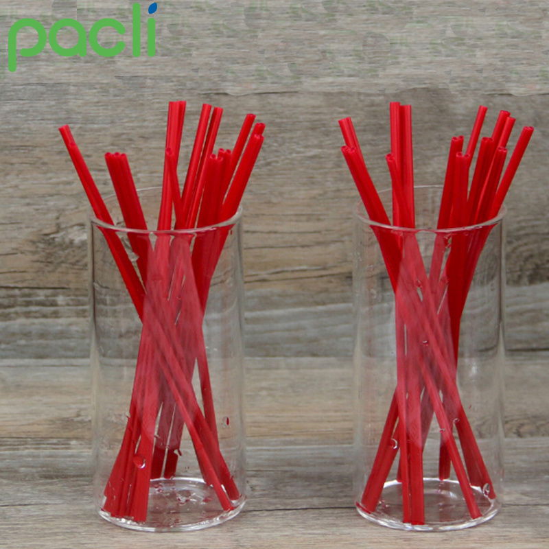 Individually wrapped plastic coffee stirrers