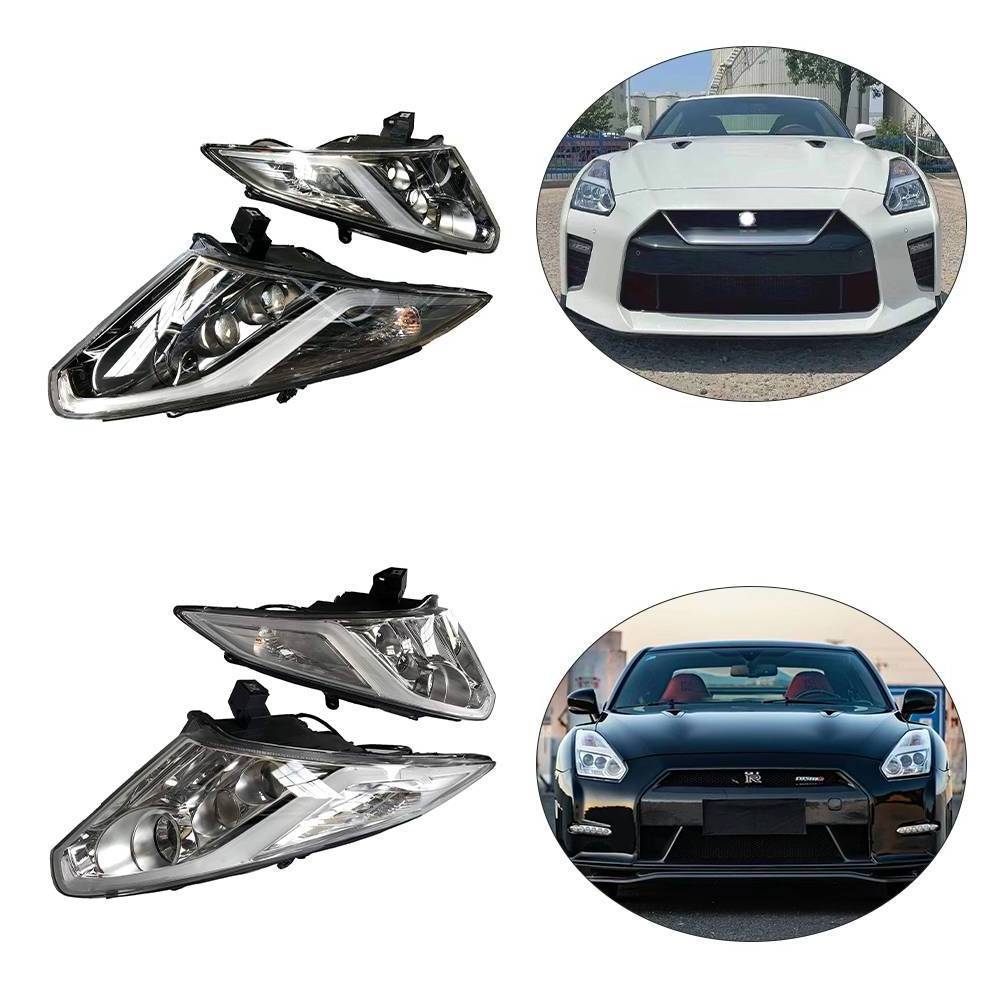 High Quality Smoked Black Style LED Headlight Upgrade for Nissan GTR G35 2008-2017 Lightning Head Lamp