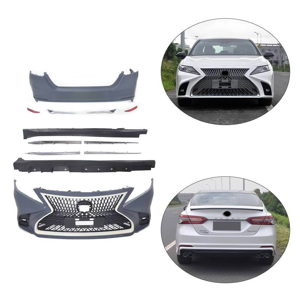 High quality kit for TO YO TA Camry 2018-2020 upgrade to Lexus LS model body kit with front bumper rear bumper and  Side skirt