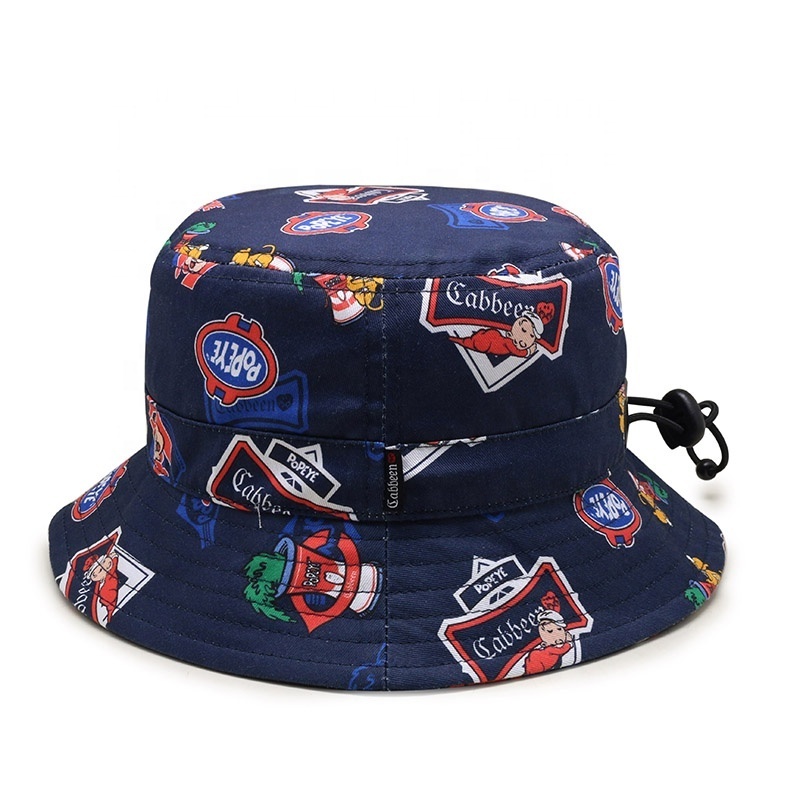 Custom Women Men Print Embroidered logo 6 Panel 100% Polyester Bucket Hat