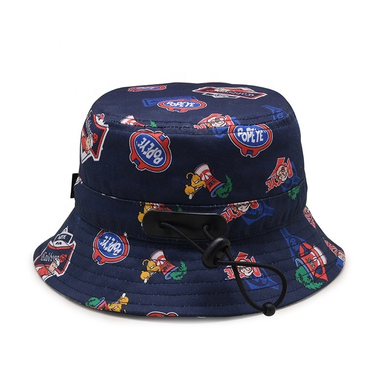 Custom Women Men Print Embroidered logo 6 Panel 100% Polyester Bucket Hat