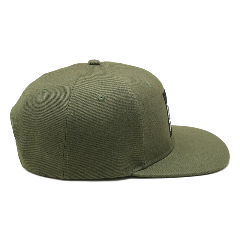 Custom Fashion design 6 Panel Embroidery Logo Army Green Flat Bill Structured Gorras Snapback Hat Caps