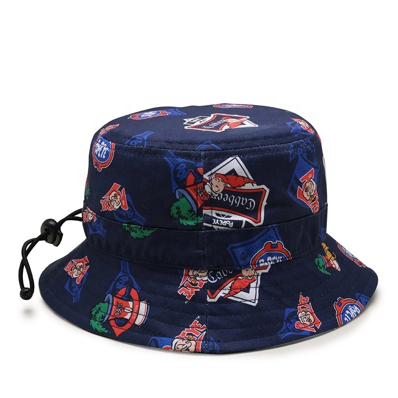 Custom Women Men Print Embroidered logo 6 Panel 100% Polyester Bucket Hat