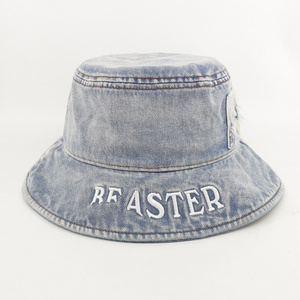 Oem Custom Distressed Vintage Wide Brim Jean Denim Fisherman Bucket sun Hats