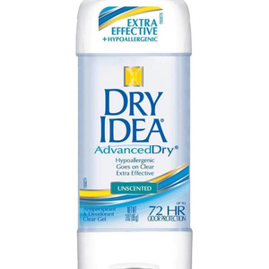 Dry Idea Roll On Anti-Perspirant & Deodorant, Advanced Dry, Unscented Hypo-Allergenic, 3-Ounce Tubes (Pack of 4)