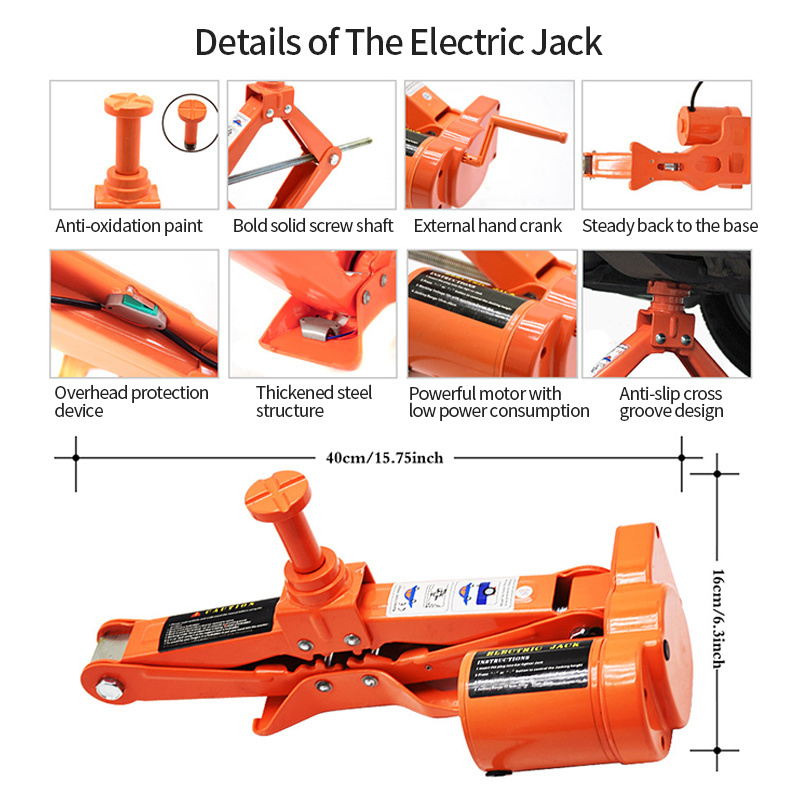 Car Scissor Jacks 12V 3T jack Electric Car Jack And Electric Impact Wrench for Vehicle Lift Jack Tool Set