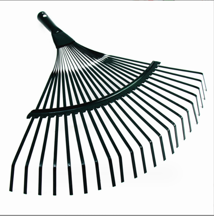 wooden leaf scoops,plastic hand rakes with steel tube handle,ergonomic large hand garden