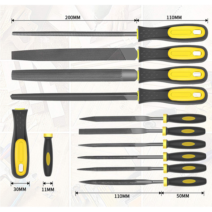 New wrench set steel file set 18 pieces with bag metal steel file tool kit