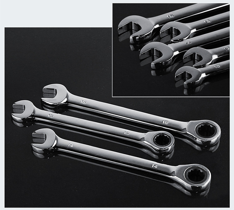 12-Piece Ratchet Wrench Set Carbon Steel Dual Purpose Quick Ratchet Wrench 72 Teeth  for Auto Repair