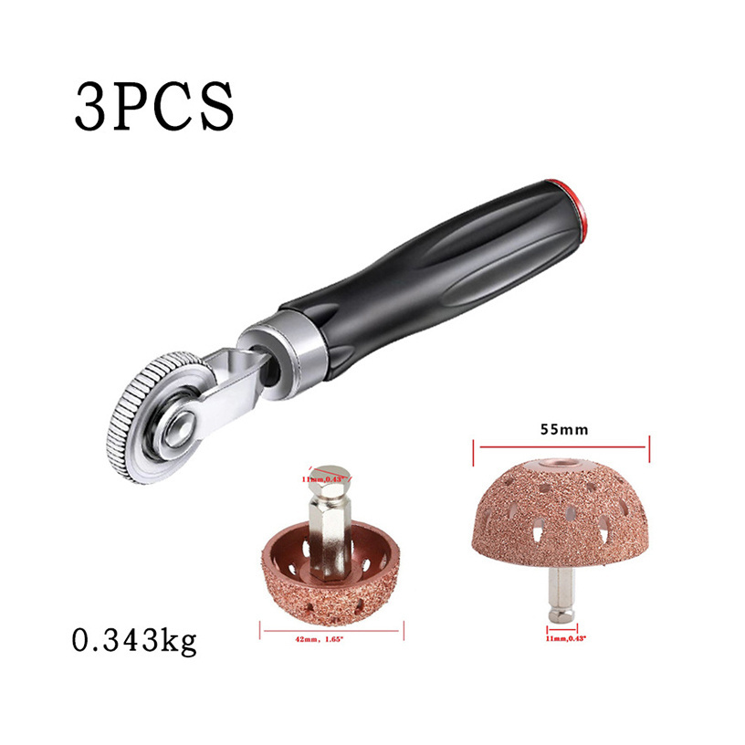 Press wheel grinding head roller car tire repair 3-piece set grinding head + press wheel