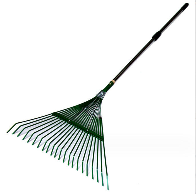 wooden leaf scoops,plastic hand rakes with steel tube handle,ergonomic large hand garden