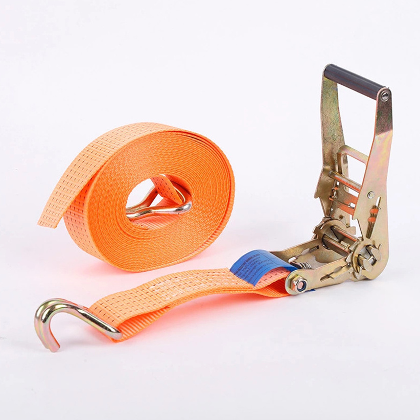 5cm Auto Retractable Ratchet Tie Down Cargo Lashing Belt Truck Strap