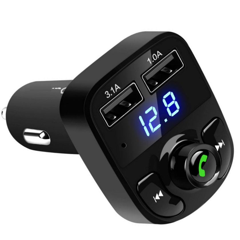 FM Transmitter Aux Modulator x8 Bluetooth Handsfree Car Kit Car Audio MP3 Player with 3.1A Quick Charge Dual USB Car Charger