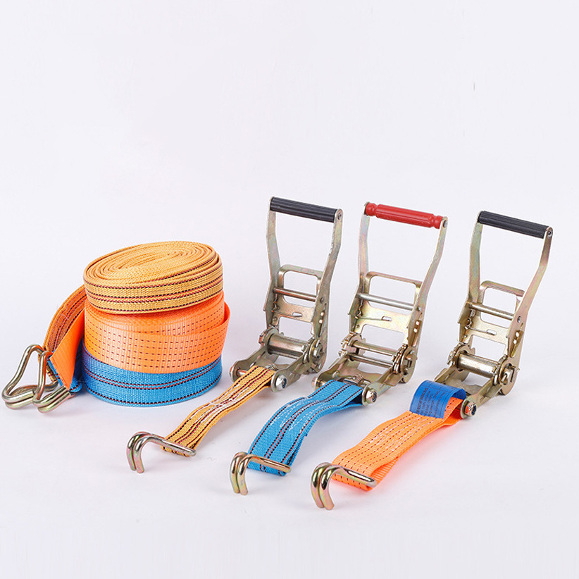 5cm Auto Retractable Ratchet Tie Down Cargo Lashing Belt Truck Strap