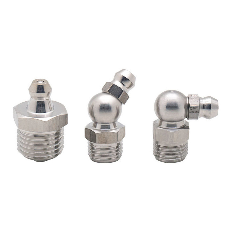 M6 M8 M10 M12  45 90 Degree Grease Fittings Grease Nipple Auto Parts Male Thread 304 Stainless Steel Straight Type