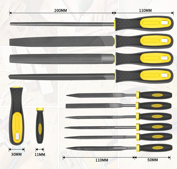 New wrench set steel file set 18 pieces with bag metal steel file tool kit