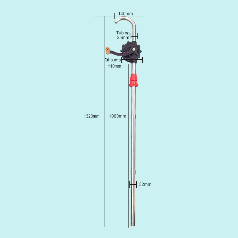 304 Rotary Action Pump Corrosion Resistant Stainless Manual Portable Oil Pump for water, oil, wine, weak acid