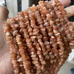 Orange Moonstone Golden Strawberry Quartz Natural Stone Gemstone Small Loose Freeform Tumble Irregular Chips Strand Sunstone