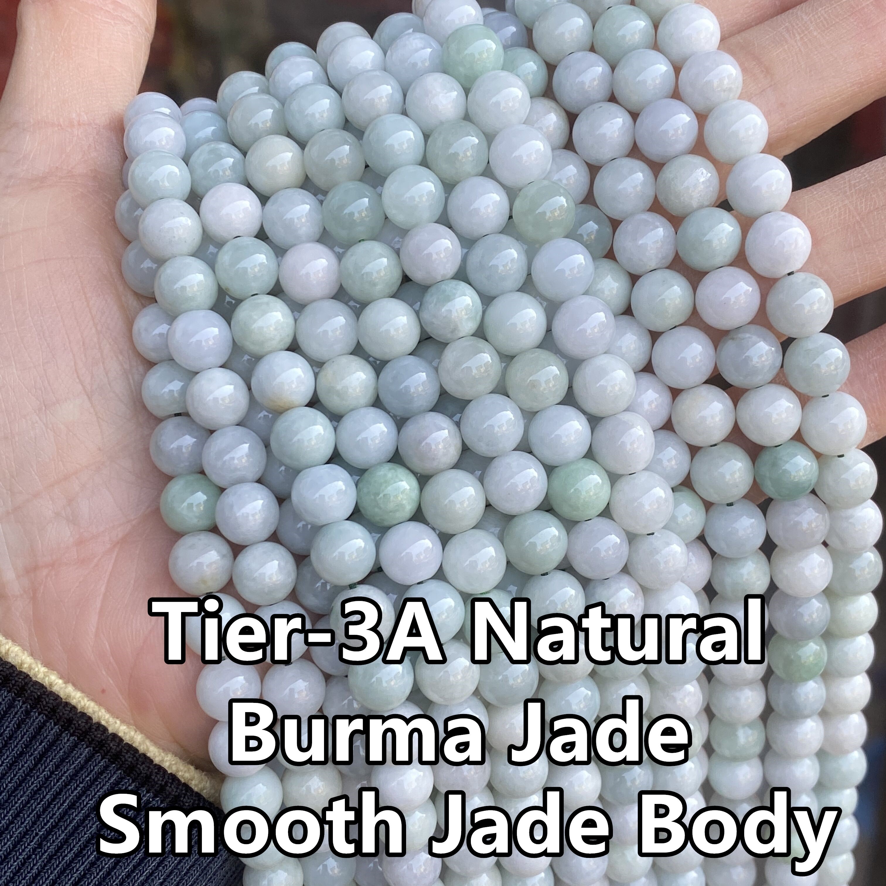 Jadeiet Burma Burmnese burmese Jade Natural Gemstone 4/6/8/10mm Stone Wholesale Polished Loose Round Beads Green Jade