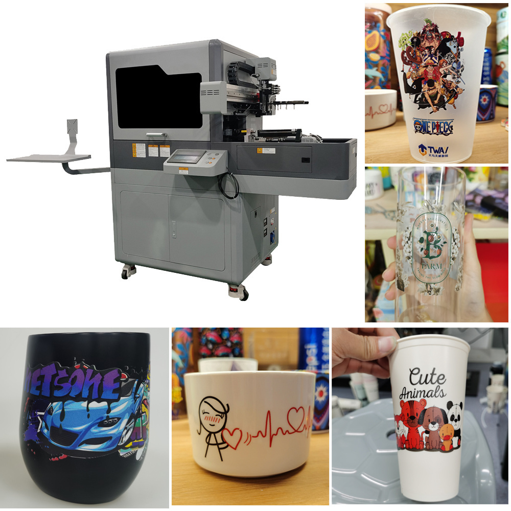 Professional Cylinder Cone Bottle Digital Printing Machine High Speed UV Printer for Plastic Cup Tumbler