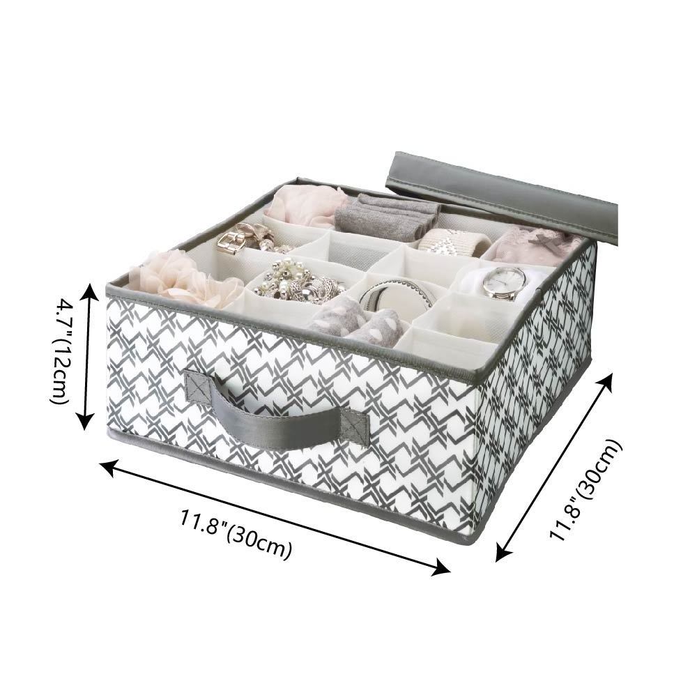 Houseware  wardrobe 201D Polyester Fabric Storage Box with Lid Foldable Clothes Toy Storage