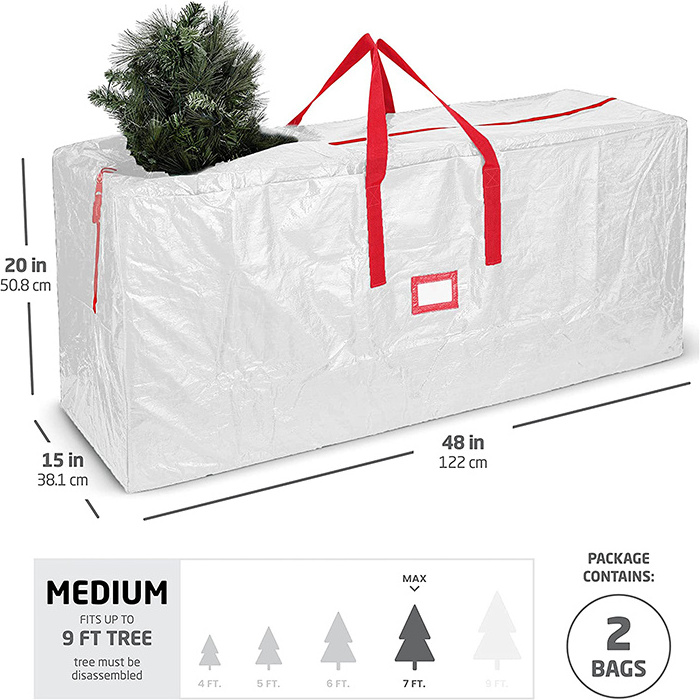 Hot Sale Xmas Fabric Christmas Tree Removal bag Holiday Large Standing Christmas Tree Storage Bag with Extra Padded Handle