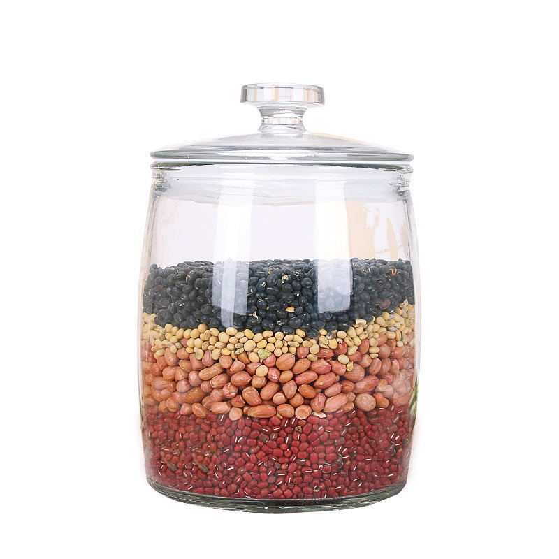 Eco-Friendly Large 1 Gallon  Glass Container Wide Mouth 7.5 L 10L Big Rice Dry Food Storage Glass Jar With Airtight Lid