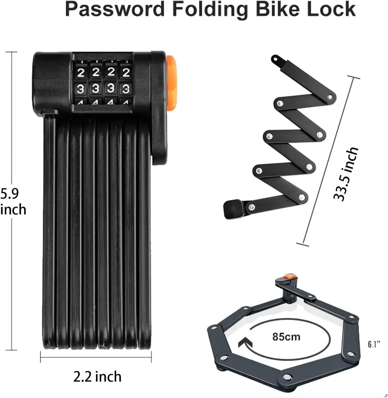 Alloy Steel High Security Motorcycle Heavy Duty keyed bracket Folding Guard anti-theft Electric bicycle Bike Chain Lock