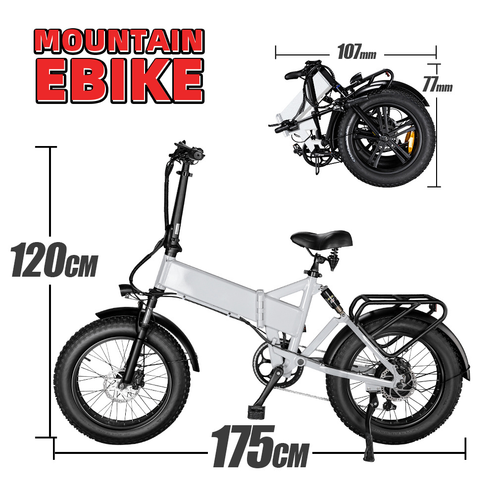 US EU NL UK PL warehouse  48V 500W 15AH Foldable Bicycle E-Bike ebike  20 Inch Fat Tire electric folding fat bike e bicycle