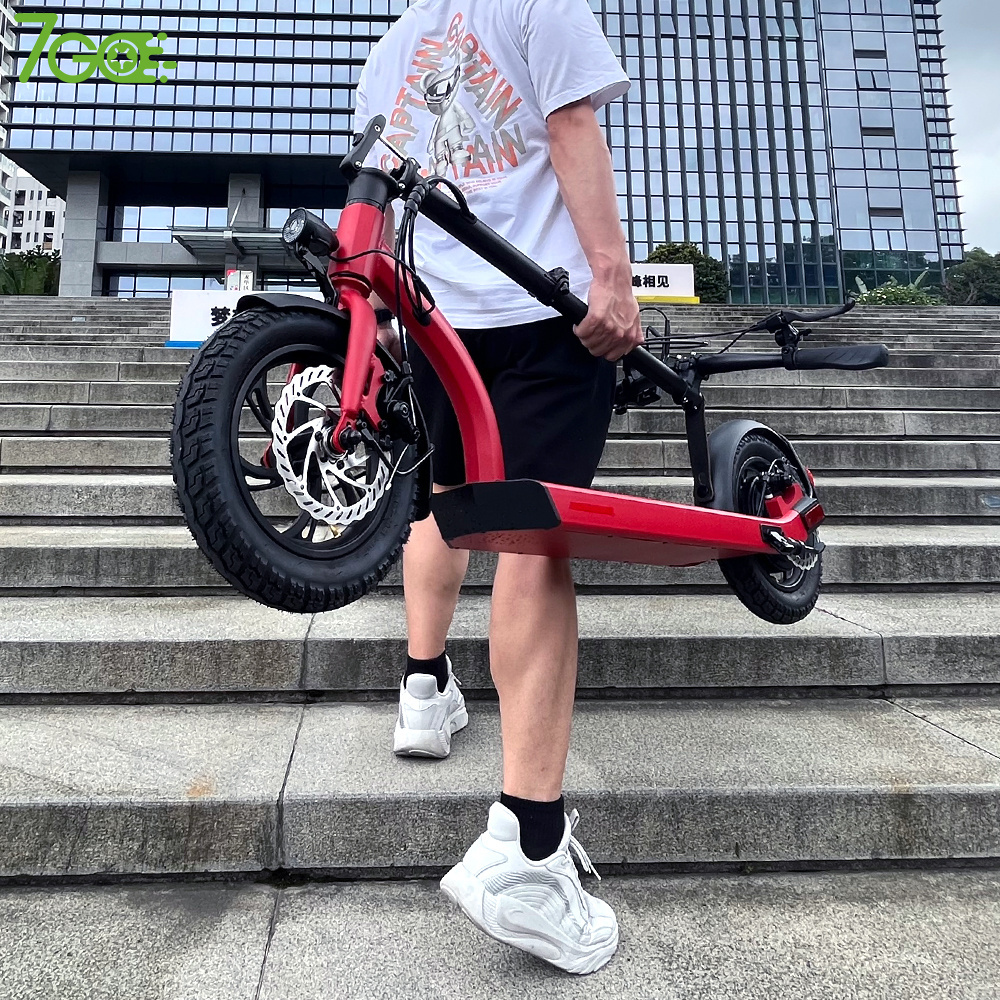 7GO 12 inch tyre 48V 10AH 500W 25km/h Weight 22kg Range 45km Bearing 330LBS folding extreme electric moped scooter adult kids