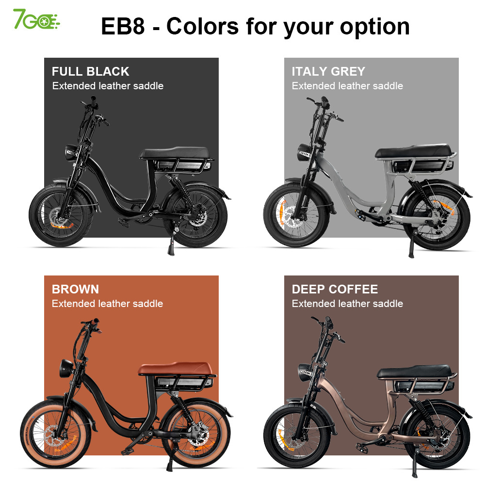 7Go EB8 250w 750w 1000w women fat tire wheel step through electric city bike rear hub motor cargo ebike Bicicleta